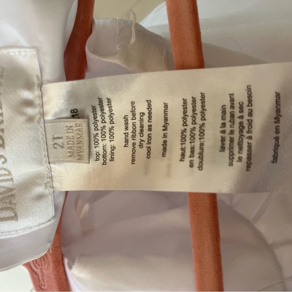 David's Bridal Cream Kids Formal Dress - Picture 6 of 6